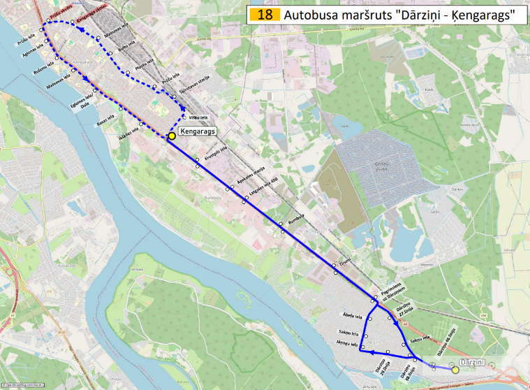 Autobusa maršruts kartē