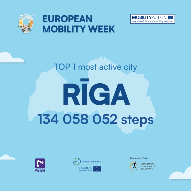 Eiropas mobilitātes nedēļas uzvarētāja diploms