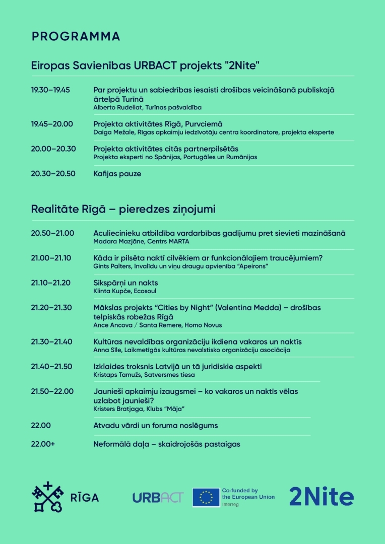 Vakara un nakts laika foruma programma 