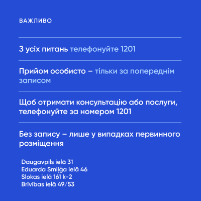 Informācija par klientu apkalpošanu