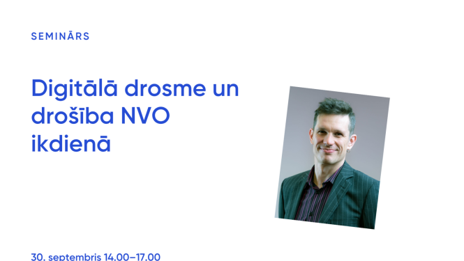 Semināra vizuālis Digitālā drosme un drošība NVO ikdienā