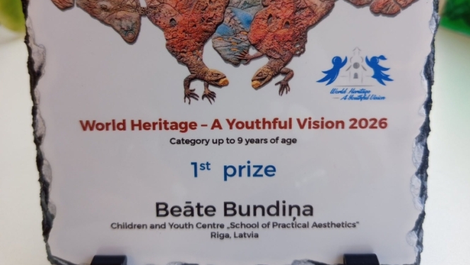1. vieta starptautiskajā bērnu vizuālās mākslas konkursā “World Heritage – A Youthful Vision”