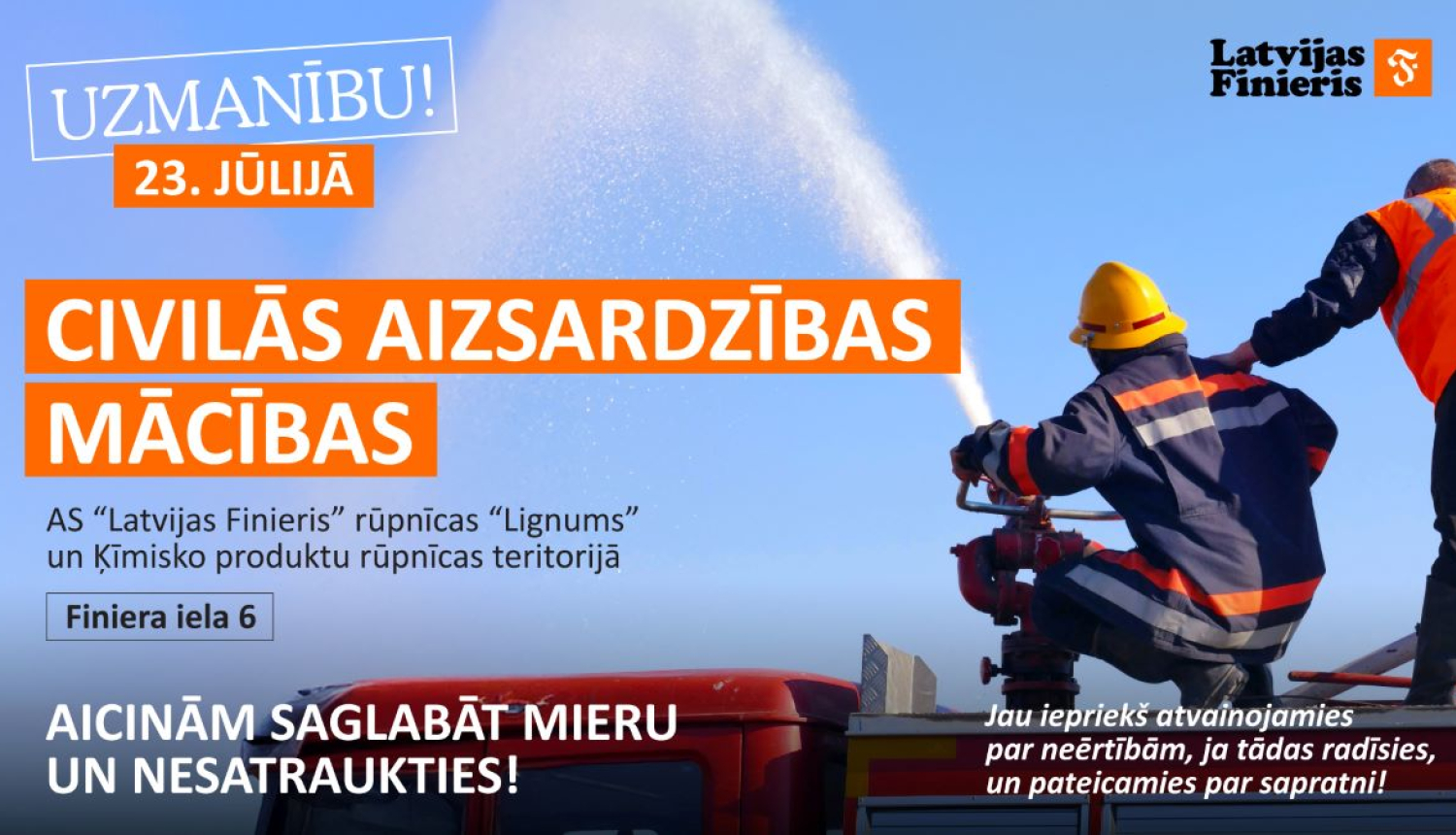 FIniera civilās aizsardzības mācības