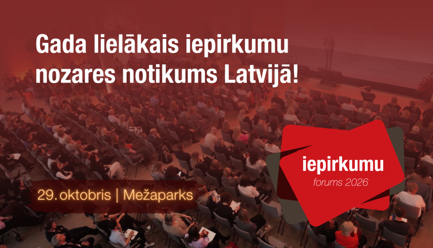Foruma vizuālis ar nosaukumu "Gada lielākais iepirkumu nozares notikums Latvijā"