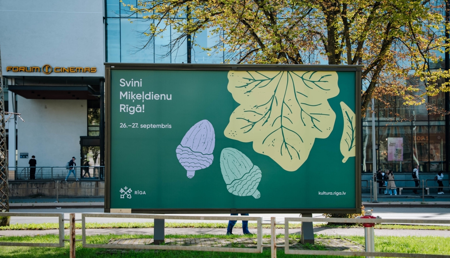 Miķeldienas vizuālis pilsētvidē