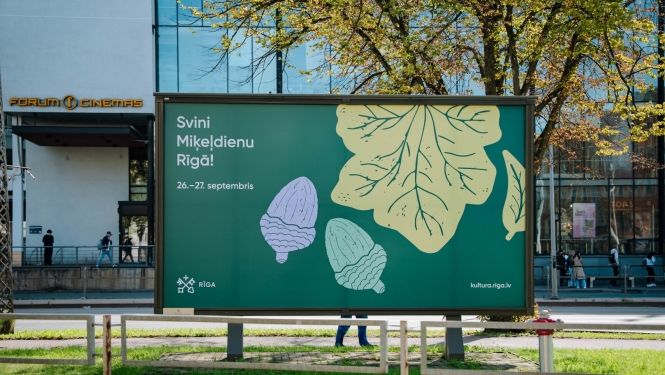 Miķeldienas vizuālis pilsētvidē