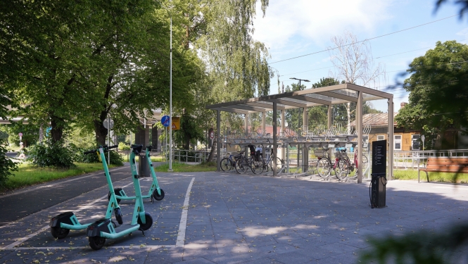 Velonovietne mobilitātes punktā