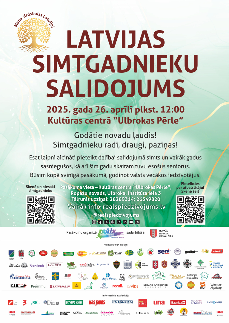 Ielūgums 100gadniekiem uz pasakumu