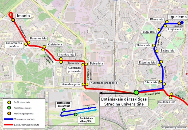 5.tramvaja maršruta karte