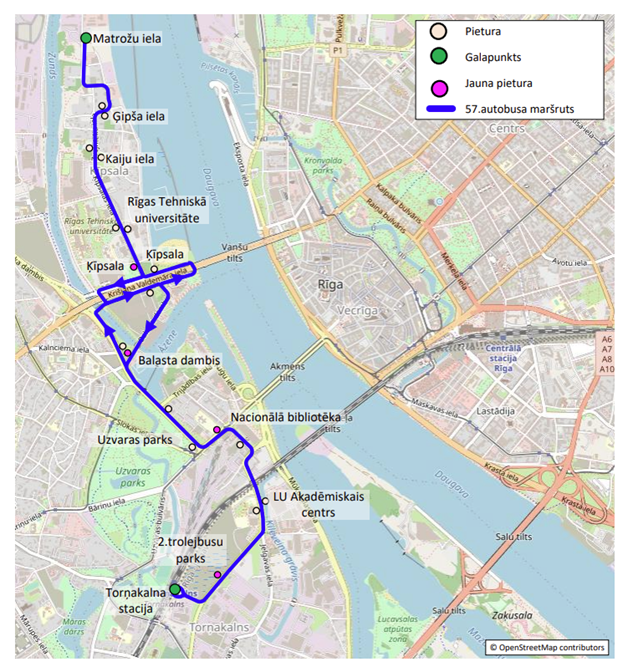 57.autobusa kustības karte