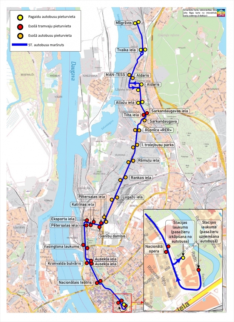 5T autobusa maršruts