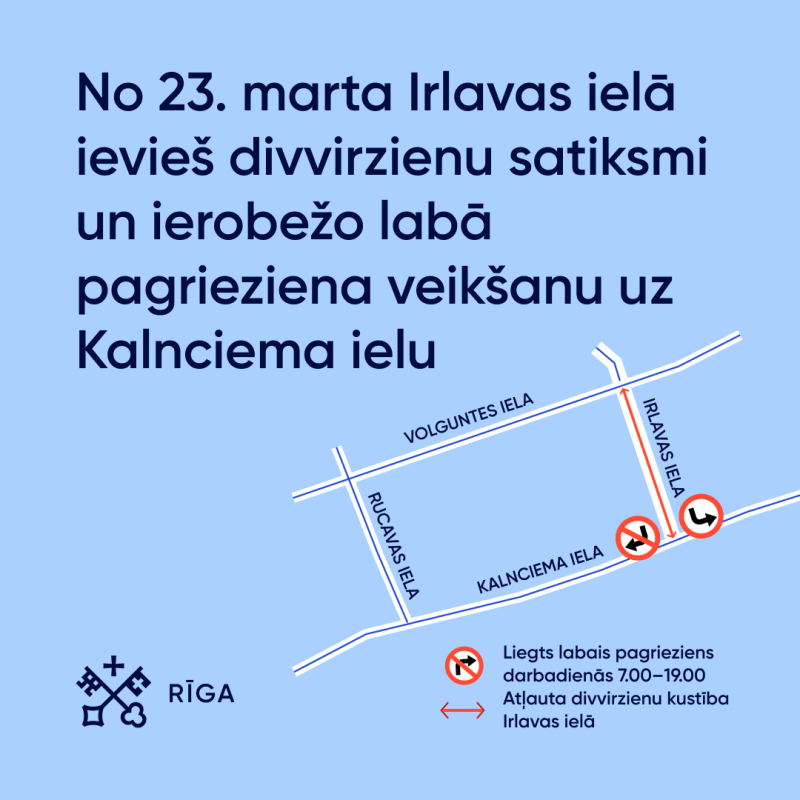 Karte ar satiksmes organizācijas izmaiņām