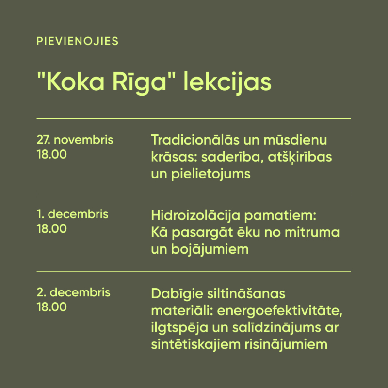 Koka Rīga lekciju saraksts