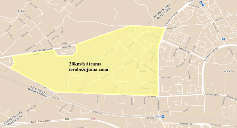 Ātruma ierobežojuma zona Imantā
