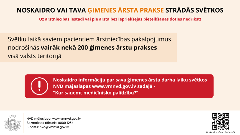 Noskaidro vai tava ģimenes ārsta prakse strādā svētkos