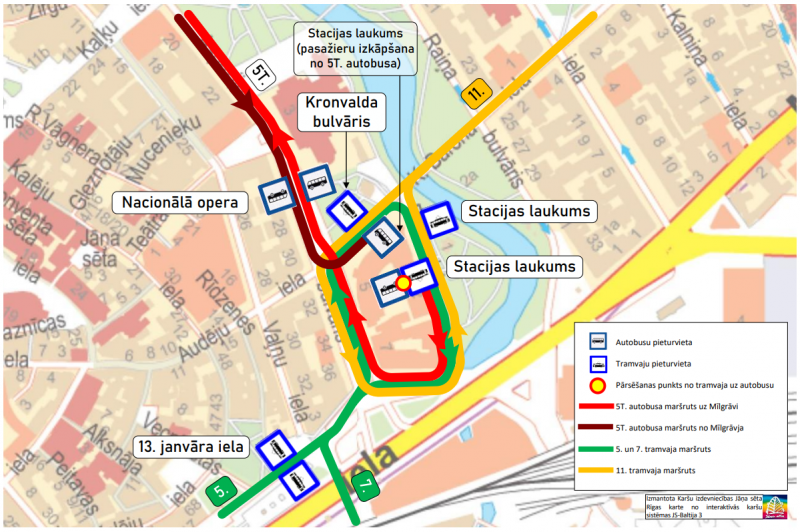 Sabiedriskā transporta izmaiņu shēma