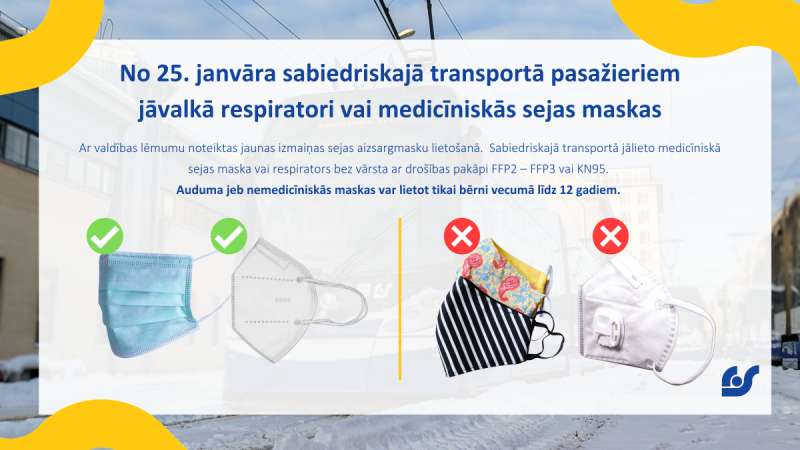 Sabiedriskajā transportā jāvalkā maskas