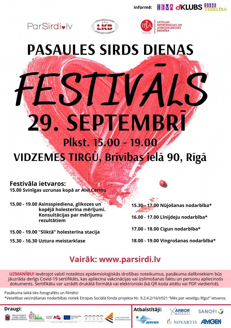 Sirds dienas festivālā programma