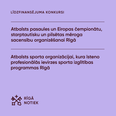 Līdzfinansējuma konkursi sporta jomā