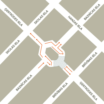 Satiksmes organizācijas ap Veco Ģertrūdes baznīcu