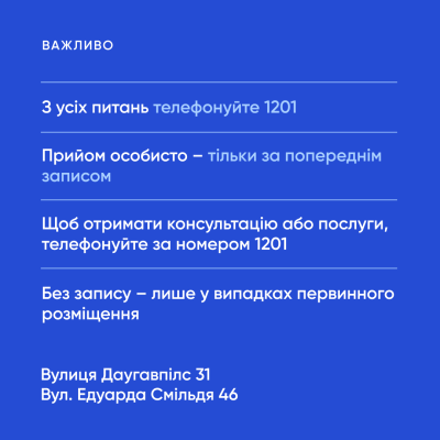 Informācija par klientu apkalpošanu