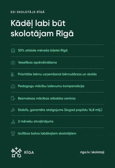 Kādēļ labi būt skolotājam Rīgā