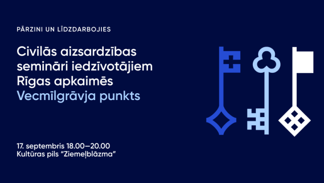 Civilās aizsardzības semināra vizuālis