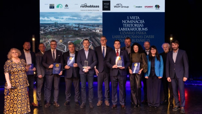 Būvniecības gada balvas nominācija tērtorijas labiekārrojums saņēmēji