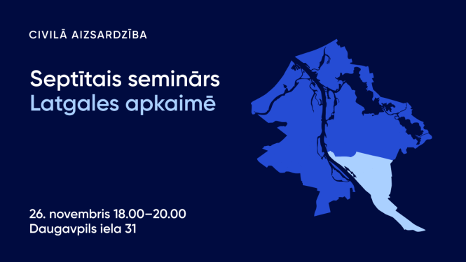 Civilās aizsardzības semināra vizuālis