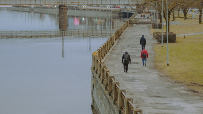Daugava un Dzelceļa tilta daļa
