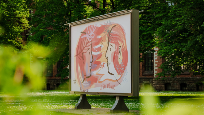 Līgo plakāts pilsētvidē