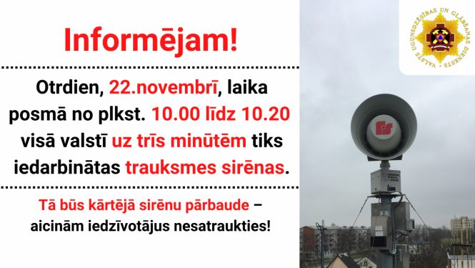 Informācija par trauksmes sirēnām