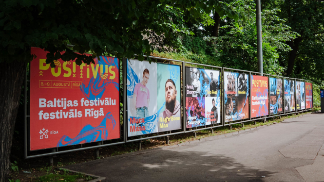 Positivus festivāla plakāti pilsētvidē
