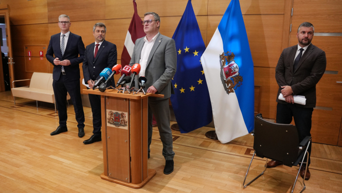 Rīgas domes vadība preses brīfingā