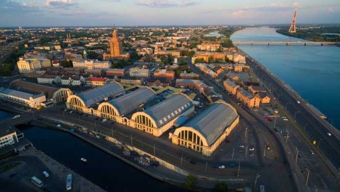 Rīgas centraltirgus skats no augšas