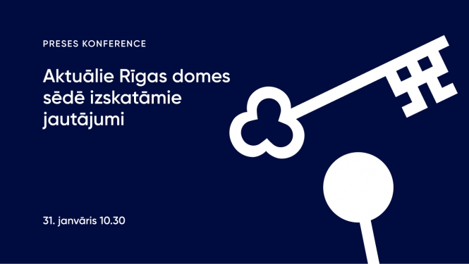 Rīgas domes vadības preses konferences vizuālis