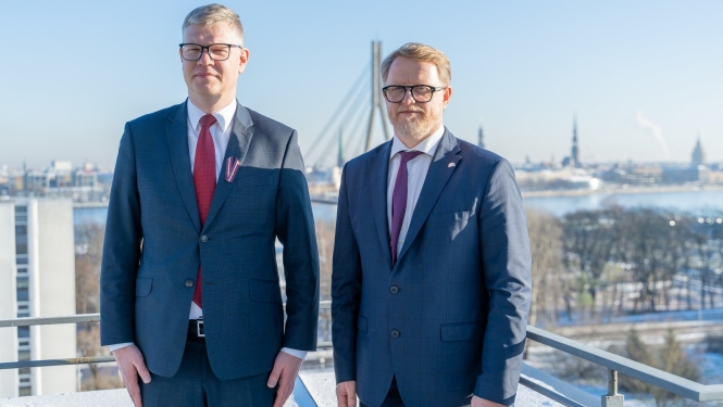 Rīgas mērs Vilnis Ķirsis tiekas ar RTU rektoru Tāli Juhnu