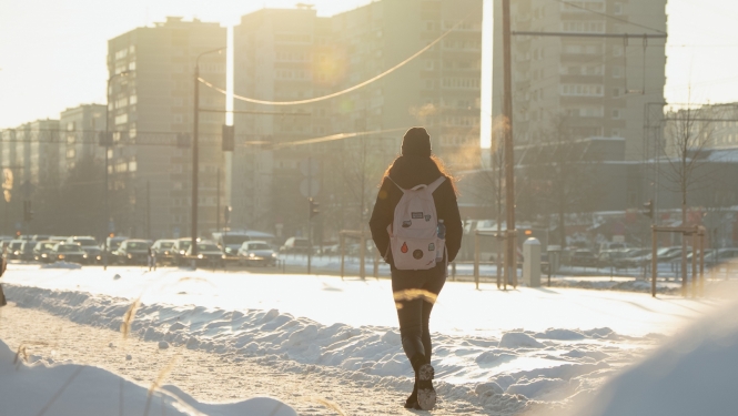 Rīgas mikrorajons ziemā