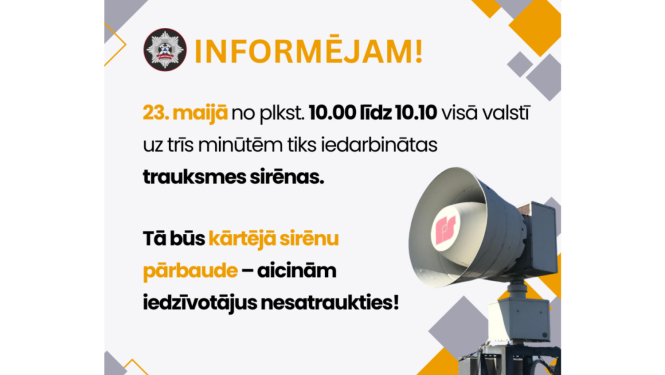 Trauksmes sirēnas maijā latviešu valodā