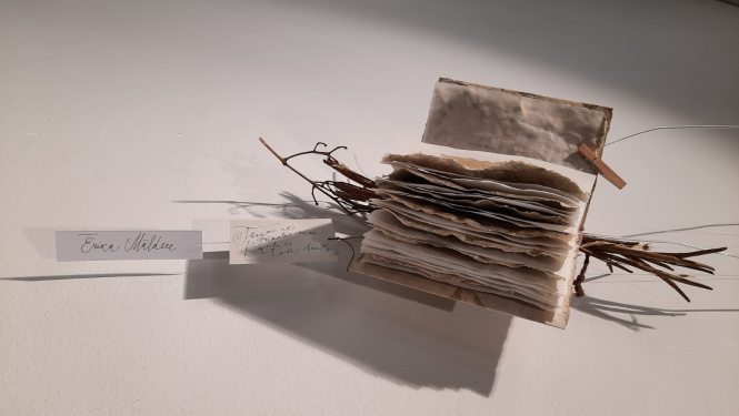 Ērikas Mālderes pašizgatavotu oriģinālgrāmatu izstādes “Grāmatu stāsti” darbs