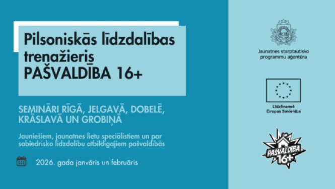 Pilsoniskās līdzdalības semināra vizuālis