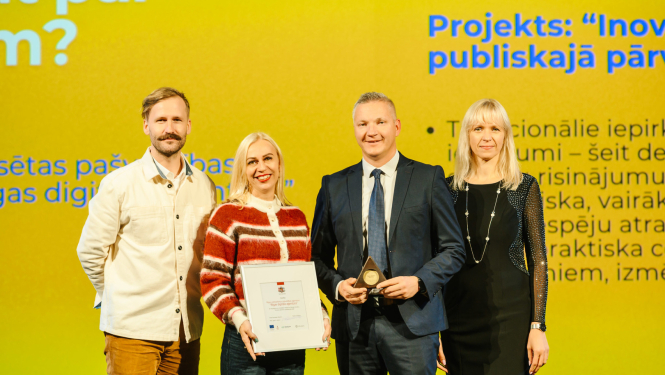 Rīgas pašvaldība saņem Valsts kancelejas Inovāciju balvu par sasniegumiem inovāciju iepirkumu jomā