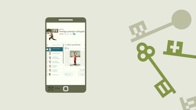 Audiogida aplikācija tālrunī