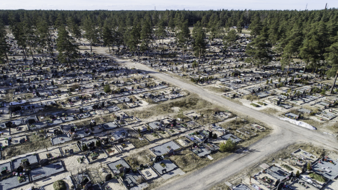 Bolderājas kapsēta no augšas
