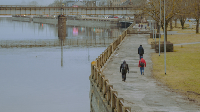 Daugava un Dzelceļa tilta daļa