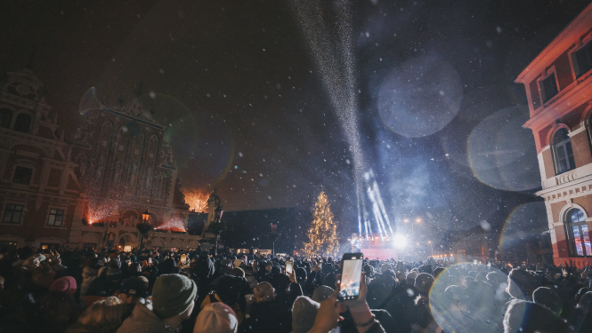 Jauna gada sagaidīšana Rātslaukumā