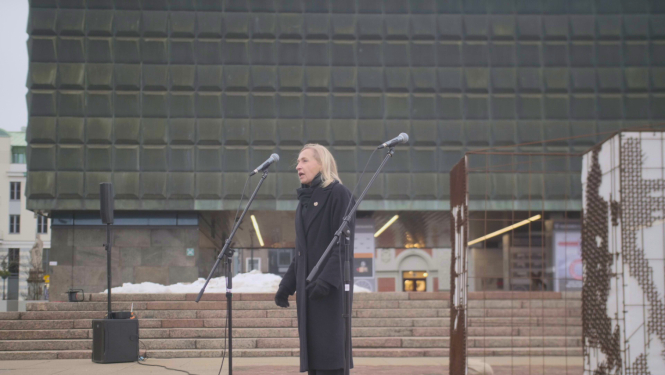 Mākslas instalācijas atklāšana, kas veltīta Cilvēktiesību centra “Viasna” politiski ieslodzītajiem aktīvistiem