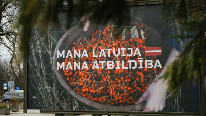 Mana Latvijas mana atbildības svētku noformējums pilsētvidē