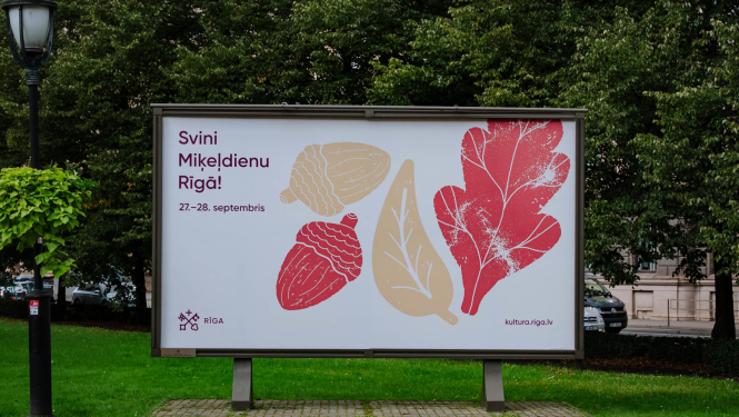 Miķeļdienas vizuālis pilsētvidē