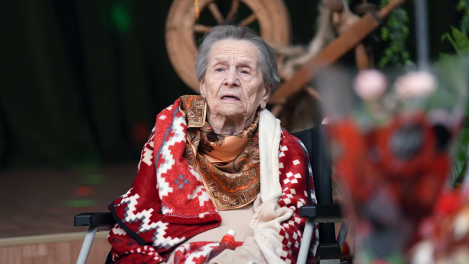 Nadežda Gazmane  nosvinēja savu 104. dzimšanas dienu